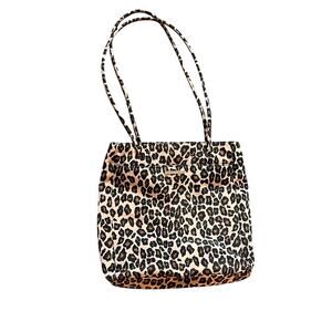 Y2K Nine West Leopard Print Tote Bag Shoulder Bag Purse Lightweight Animal Print